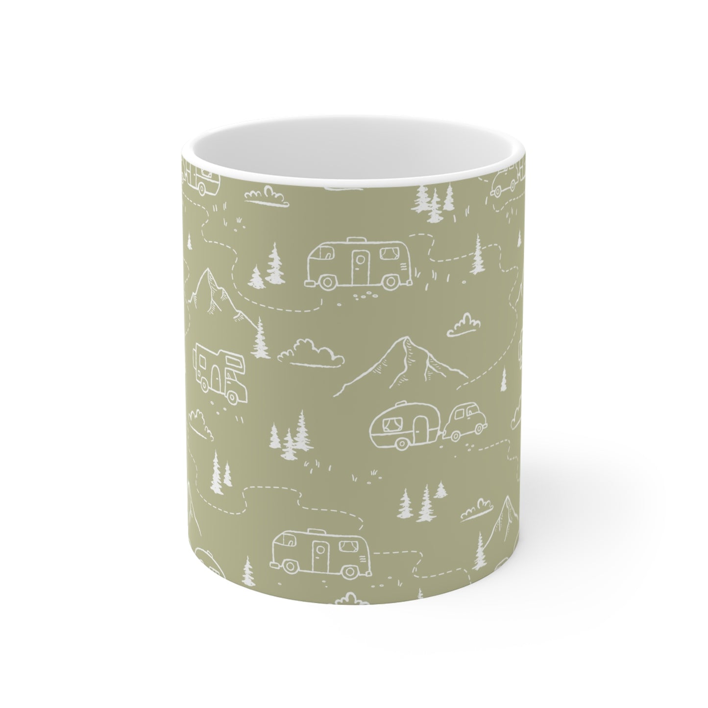 Adventure Awaits Camping Mug, Nature Lover Gift, RV Life Coffee Cup, Perfect for Road Trips, Hiking Enthusiast Mug, Outdoorsy Decor - MaisonThreadory