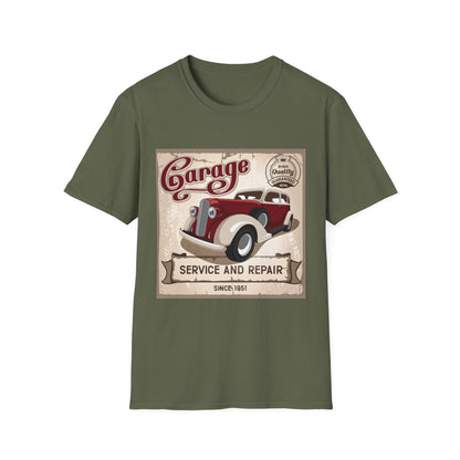 Vintage Garage Service T-Shirt, Car Lover Gift, Classic Auto Enthusiast Tee, Dad Father's Day Gift, Retro Automotive Apparel