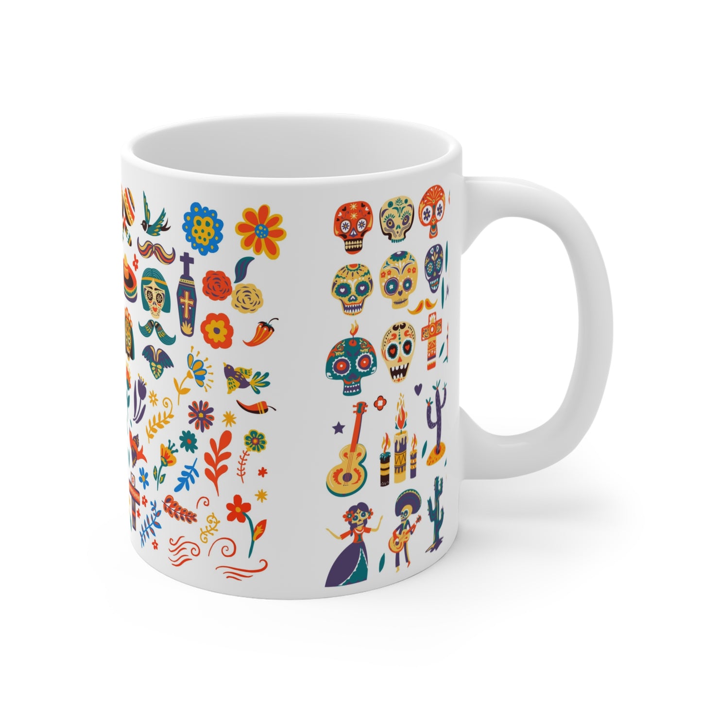 Day of the Dead Mug, Dia de los Muertos Coffee Cup, Halloween Skull Tea Mug, Gothic Kitchen Decor, Sugar Skull Drinkware, Mexican Folklore