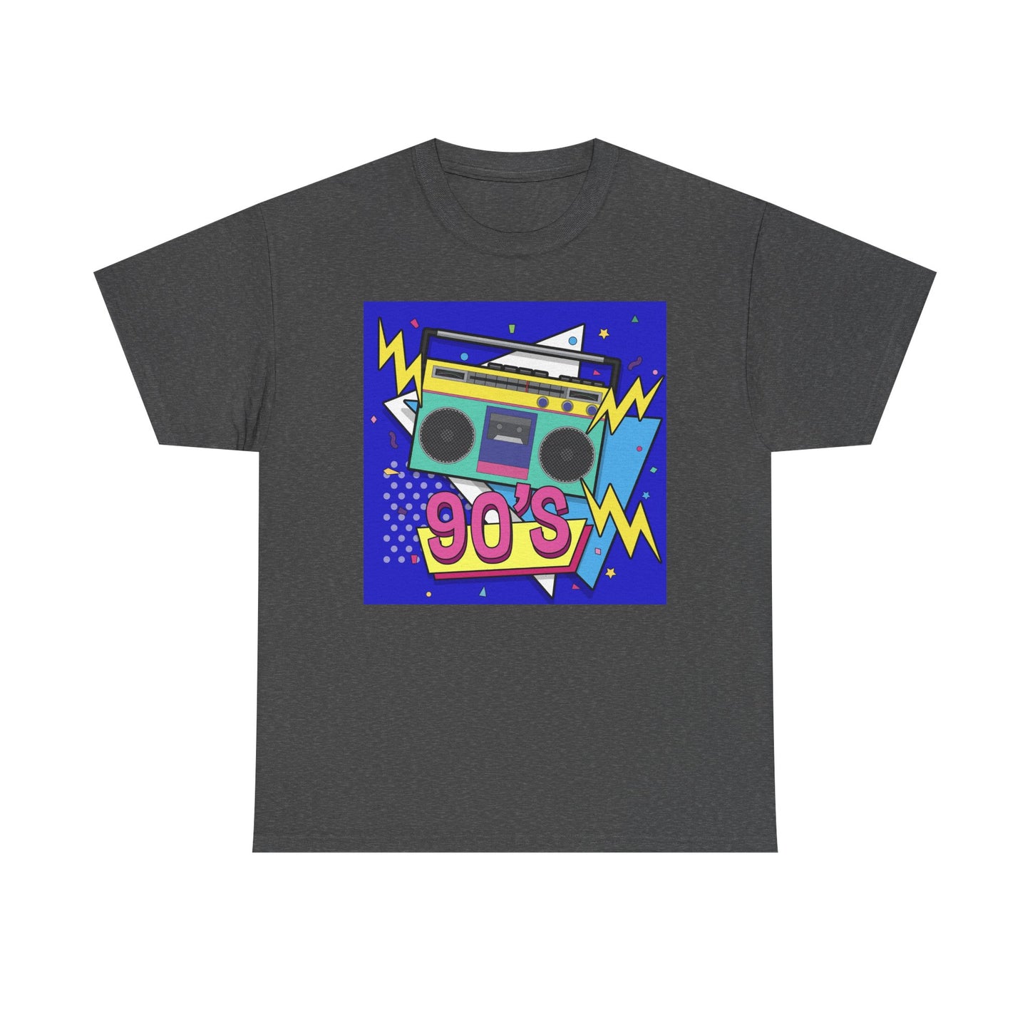 90's Retro Boombox Unisex Heavy Cotton Tee, Nostalgic T-Shirt, 90s Music Apparel, Vintage Style Shirt, Gift for Music Lovers