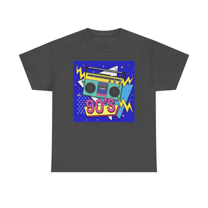 90's Retro Boombox Unisex Heavy Cotton Tee, Nostalgic T-Shirt, 90s Music Apparel, Vintage Style Shirt, Gift for Music Lovers