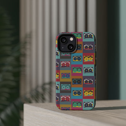 Retro Cassette Tape Phone Case, Vintage Style Tough Case, Music Lover Gift, Funky Tech Accessory, Fun Phone Cover