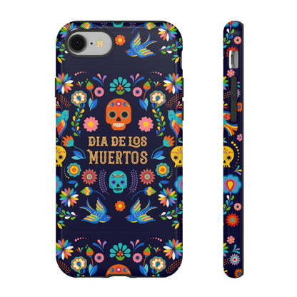 Colorful Dia de los Muertos Phone Case, Skull Design, Floral Phone Cover, Sugar Skull Accessories, Day of the Dead Gift