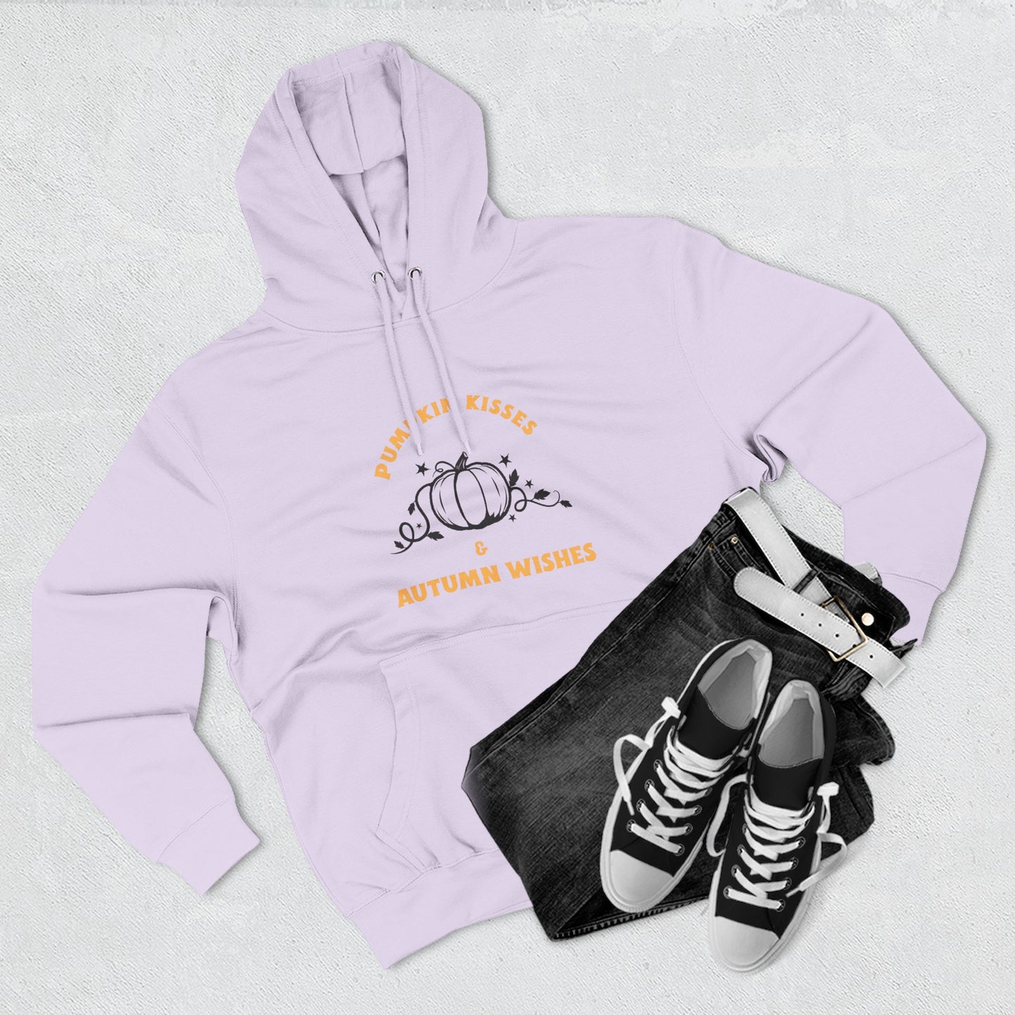 Autumn Wishes Fleece Hoodie, Cozy Fall Hoodie, Pumpkin Hoodie, Halloween Sweatshirt, Gift for Her, Seasonal Fashion - MaisonThreadory