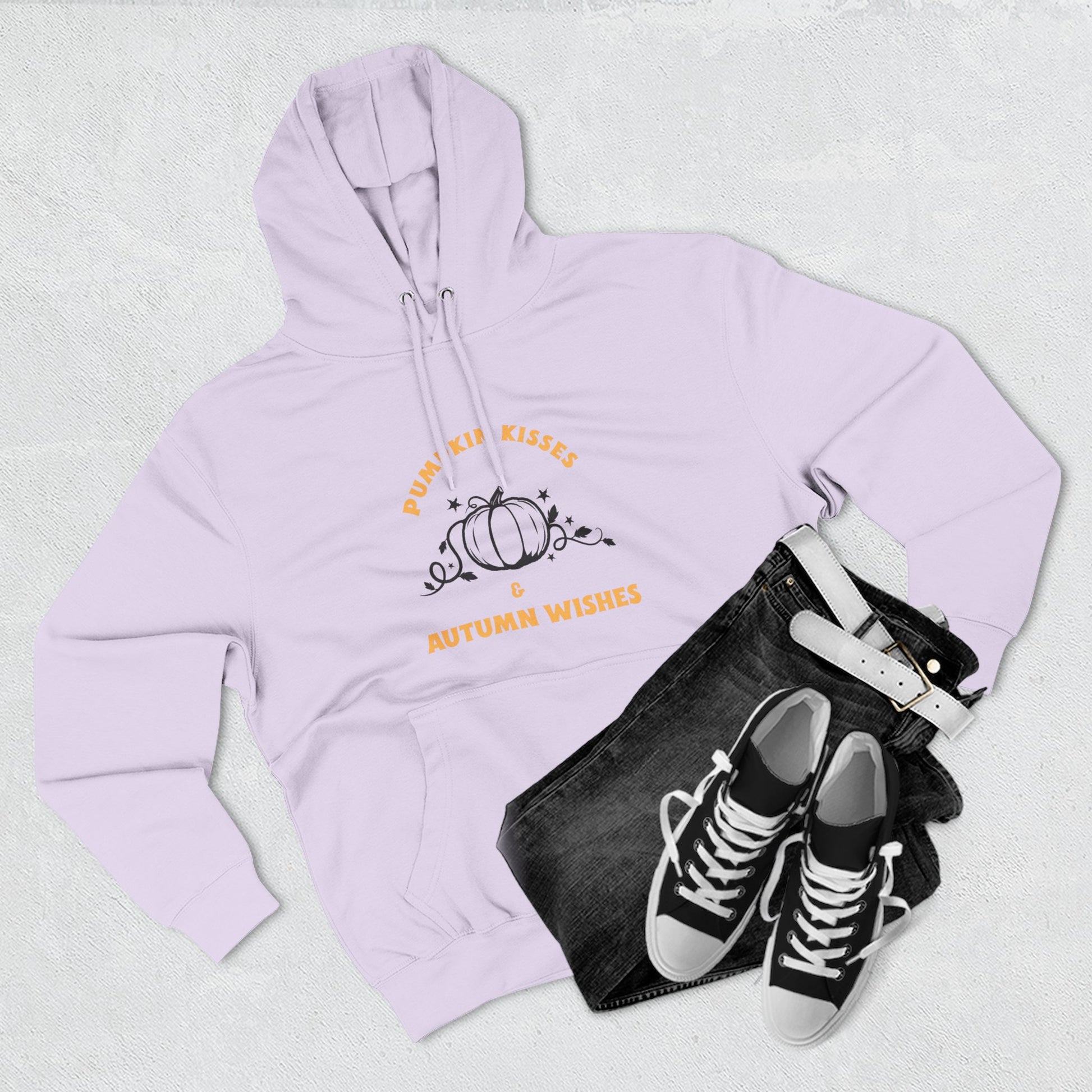 Autumn Wishes Fleece Hoodie, Cozy Fall Hoodie, Pumpkin Hoodie, Halloween Sweatshirt, Gift for Her, Seasonal Fashion - MaisonThreadory