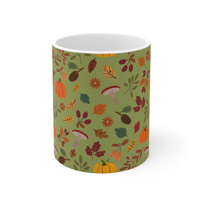 Autumn Leaves Mug, Fall Coffee Cup, Cozy Drinkware, Pumpkin Spice Lover Gift, Seasonal Home Decor, Nature-Themed Mug - MaisonThreadory