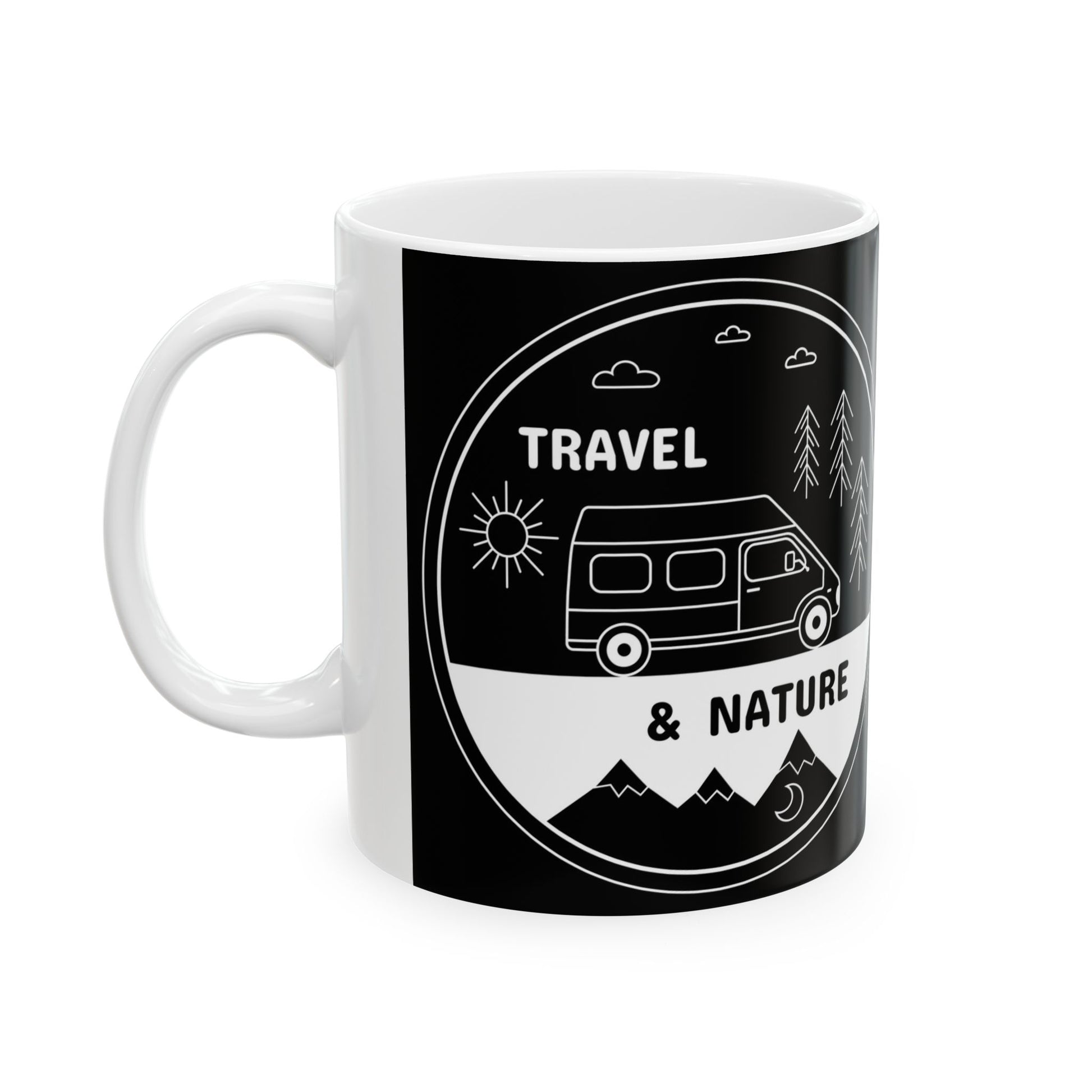 Adventure Travel Ceramic Mug - Nature Explorer Coffee Cup, Camper Van Gift, Outdoor Decor, Road Trip Essentials, Camping Supplies - MaisonThreadory