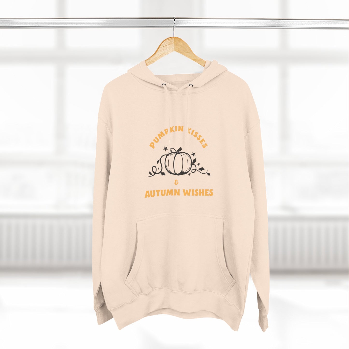 Autumn Wishes Fleece Hoodie, Cozy Fall Hoodie, Pumpkin Hoodie, Halloween Sweatshirt, Gift for Her, Seasonal Fashion - MaisonThreadory