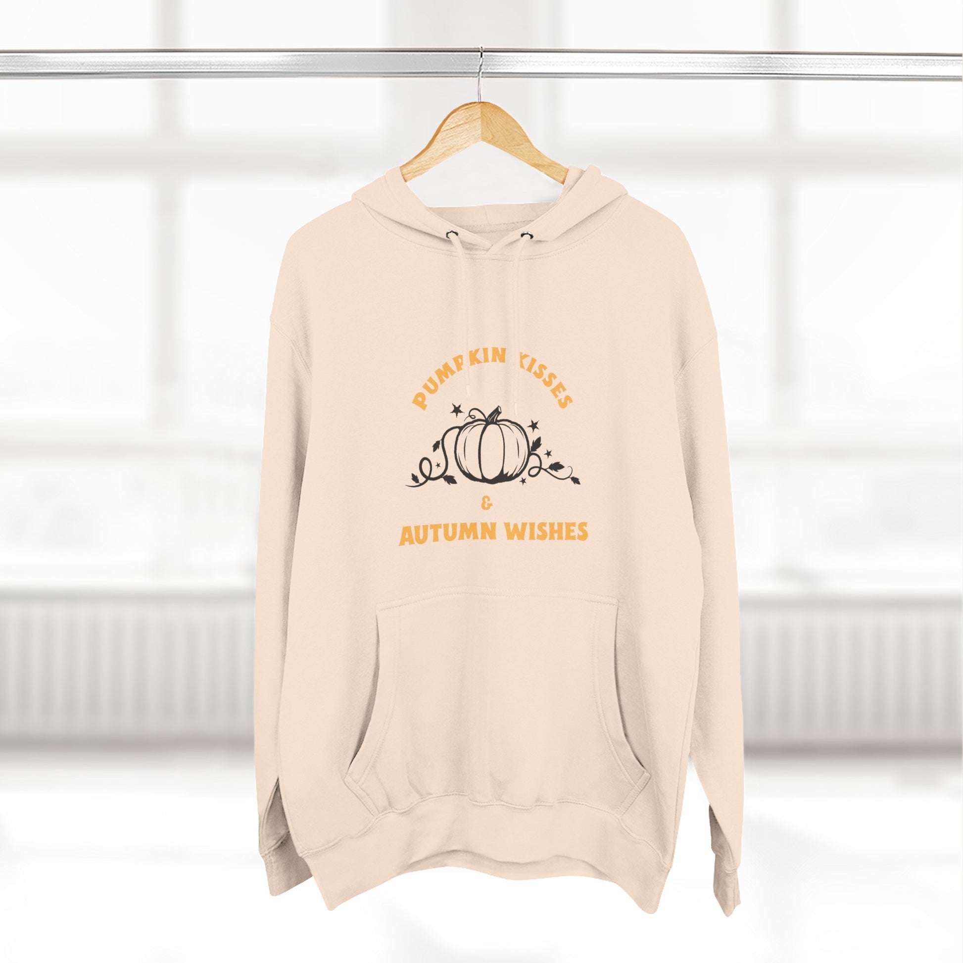 Autumn Wishes Fleece Hoodie, Cozy Fall Hoodie, Pumpkin Hoodie, Halloween Sweatshirt, Gift for Her, Seasonal Fashion - MaisonThreadory