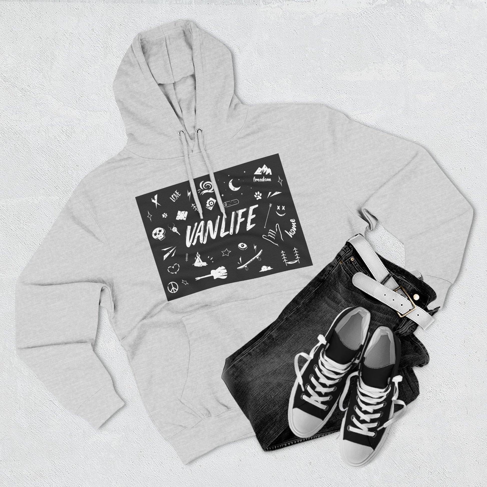 Vanlife Adventure Hoodie - Cozy Fleece Sweatshirt for Travel Lovers, Outdoor Enthusiasts, Camping, Road Trips, Gift for Explorer - MaisonThreadory