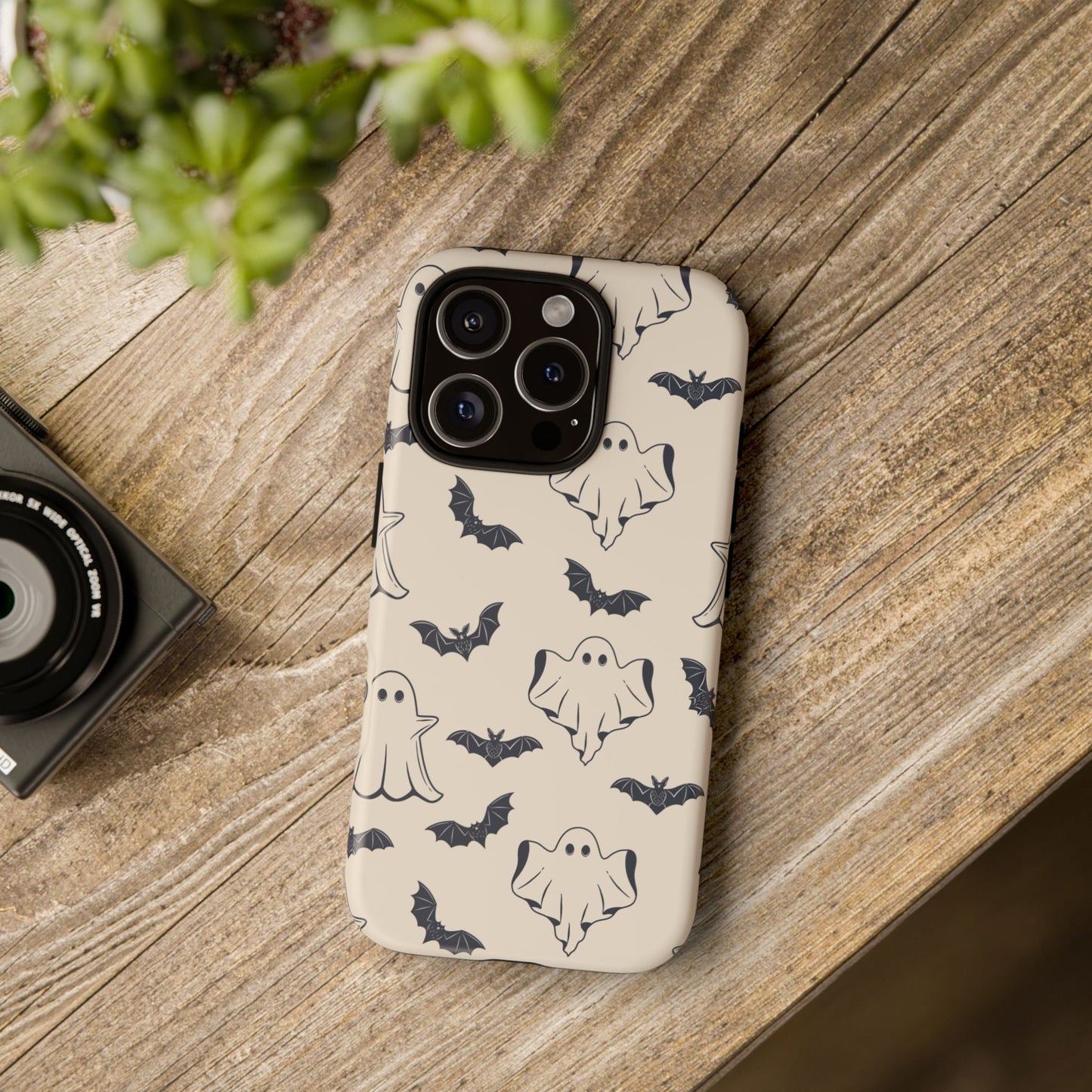 Halloween Phone Case, Ghosts and Bats, Cute Phone Cover, Spooky Accessories, Fall Decor, Gifts for Her, Halloween Party - MaisonThreadory