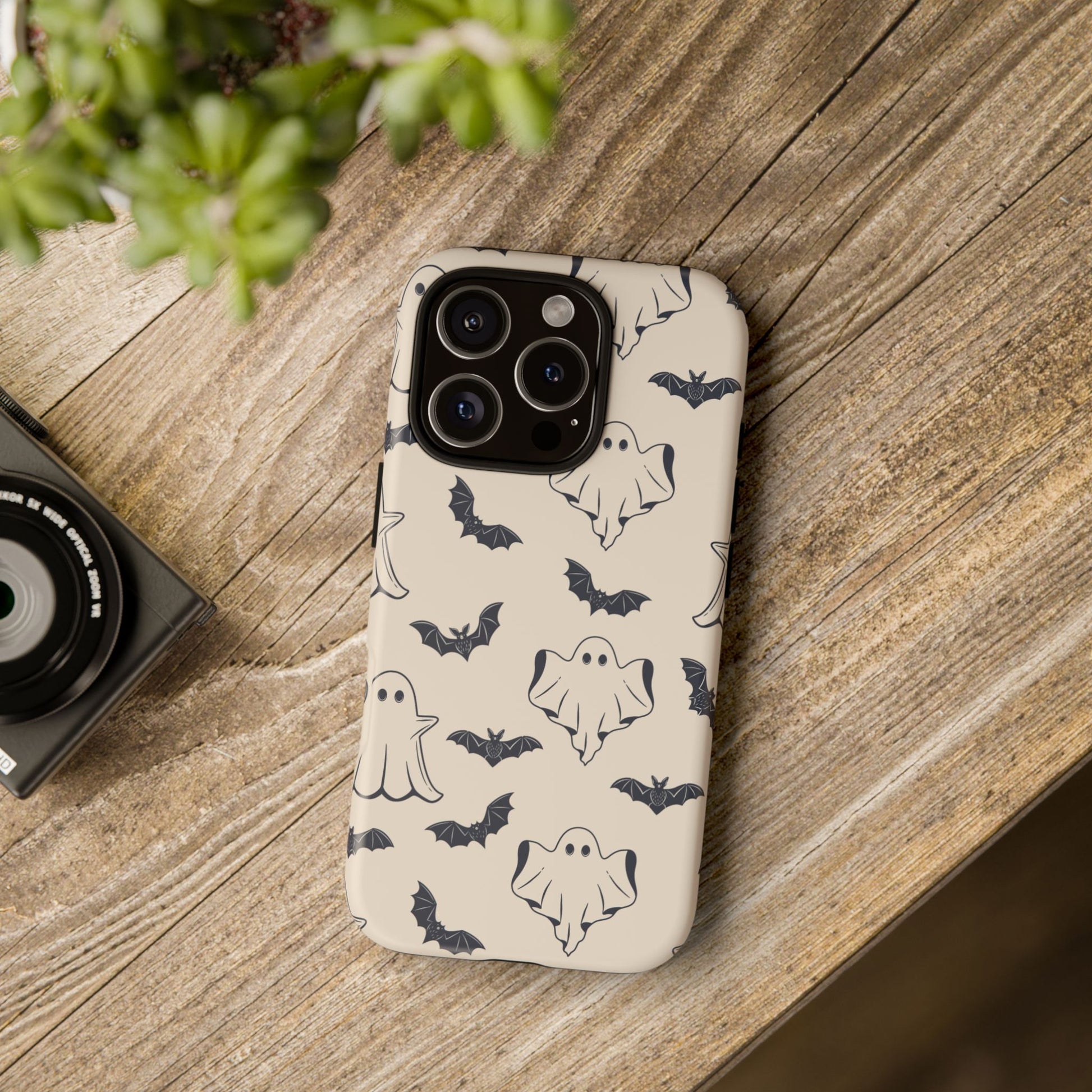 Halloween Phone Case, Ghosts and Bats, Cute Phone Cover, Spooky Accessories, Fall Decor, Gifts for Her, Halloween Party - MaisonThreadory