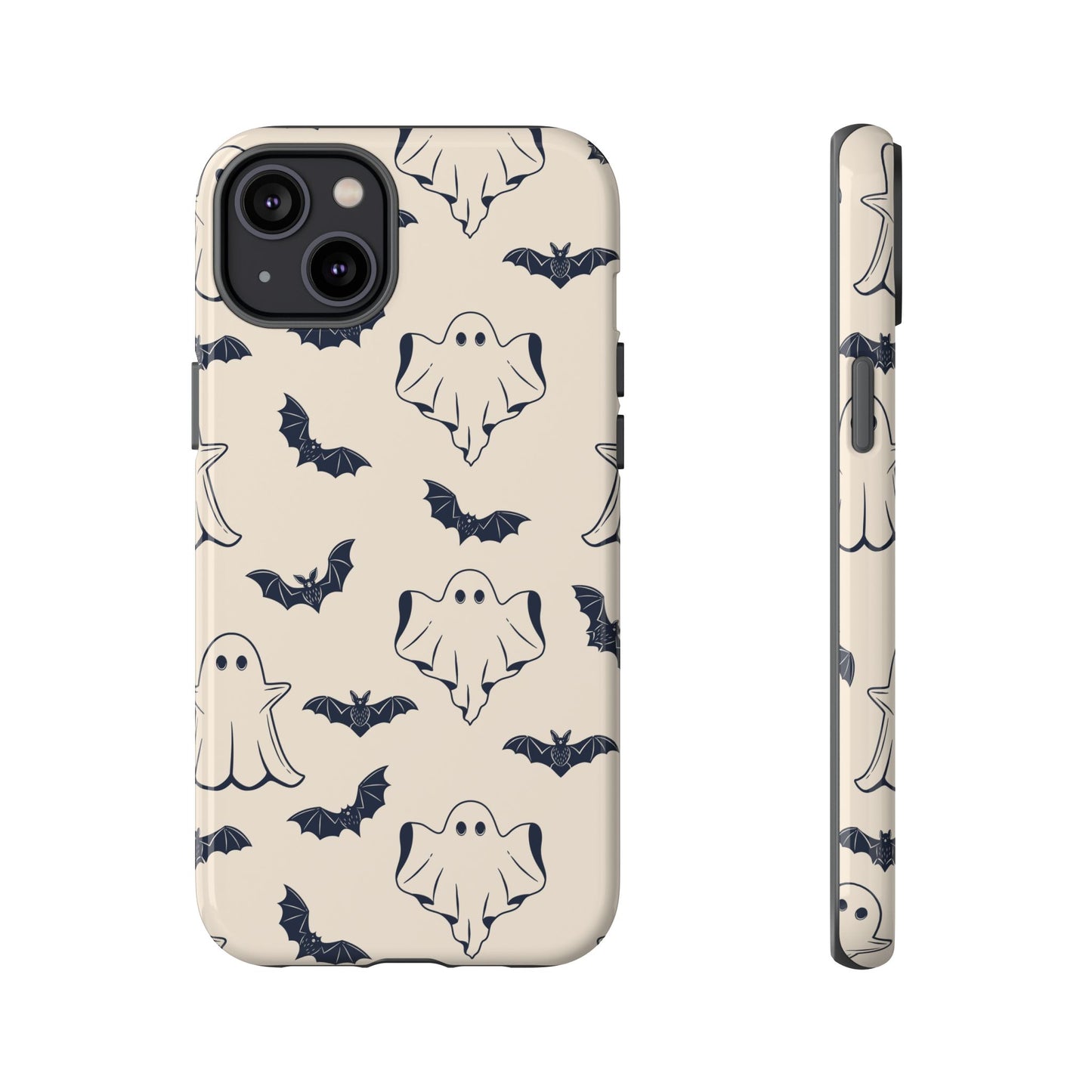 Halloween Phone Case, Ghosts and Bats, Cute Phone Cover, Spooky Accessories, Fall Decor, Gifts for Her, Halloween Party - MaisonThreadory