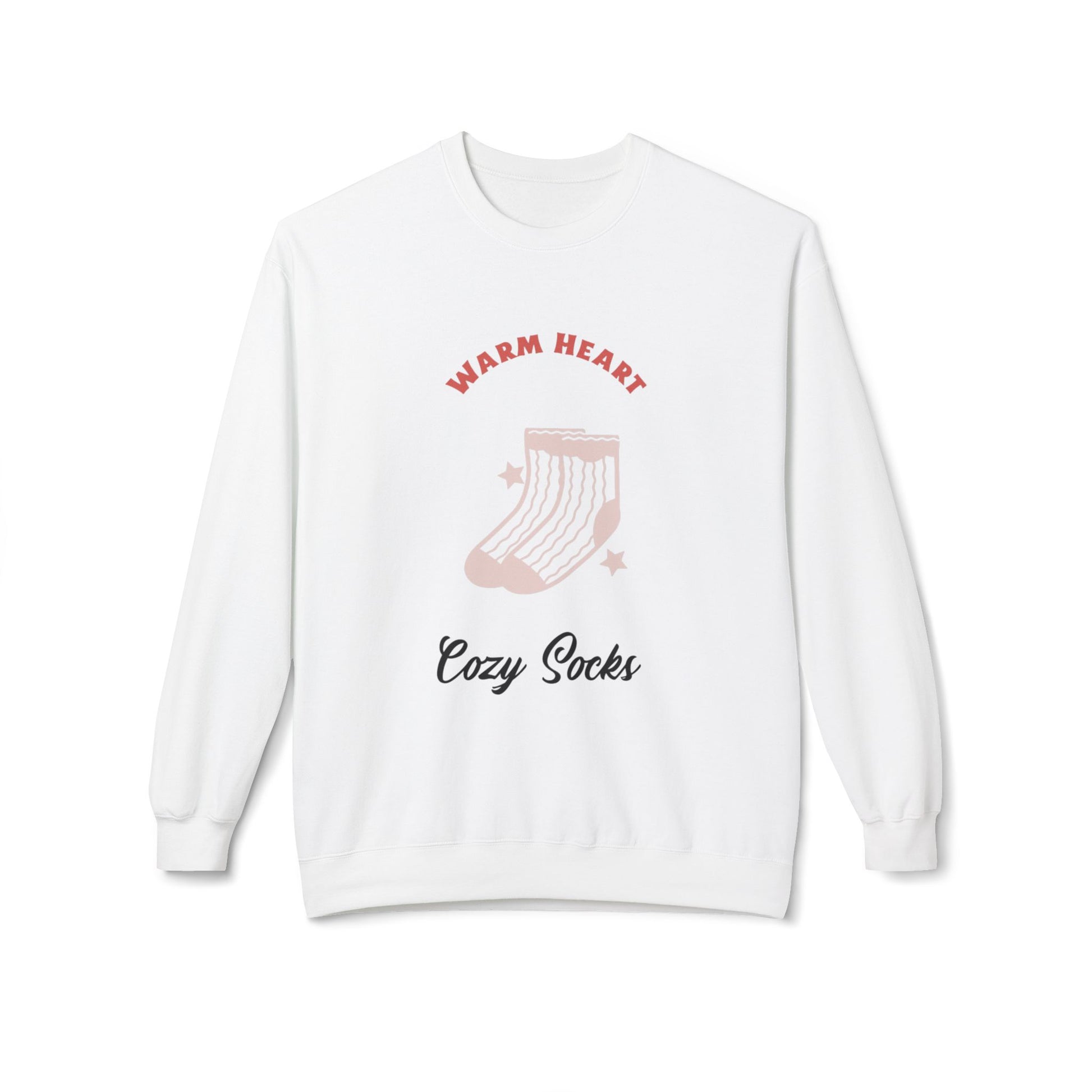 Warm Heart Cozy Socks Sweatshirt | Unisex Fleece Crewneck for Gift, Comfort Wear, Cozy Apparel, Holiday Wardrobe, Lounge Wear - MaisonThreadory