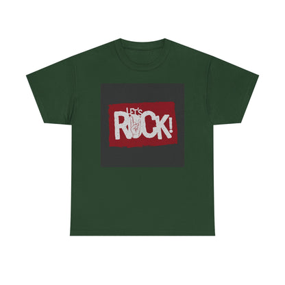 Let's Rock! Unisex Heavy Cotton Tee | Casual Music Apparel, Gift for Music Lovers, Concert Outfit, Rock Band Merchandise, Everyday Wear