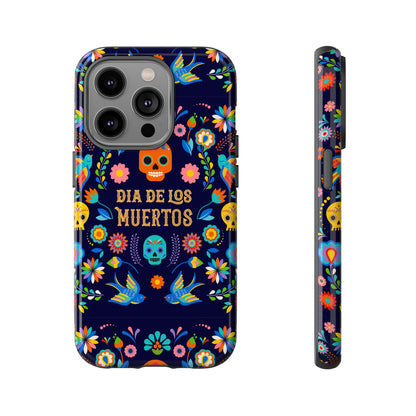 Colorful Dia de los Muertos Phone Case, Skull Design, Floral Phone Cover, Sugar Skull Accessories, Day of the Dead Gift