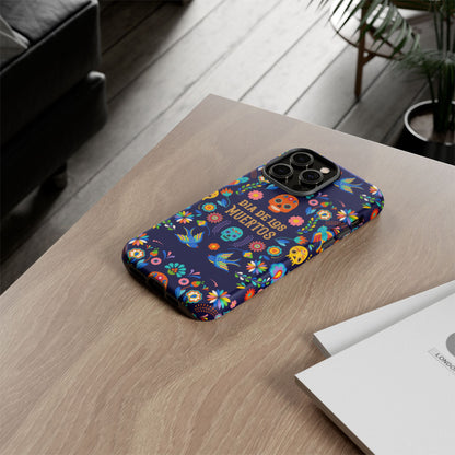 Colorful Dia de los Muertos Phone Case, Skull Design, Floral Phone Cover, Sugar Skull Accessories, Day of the Dead Gift