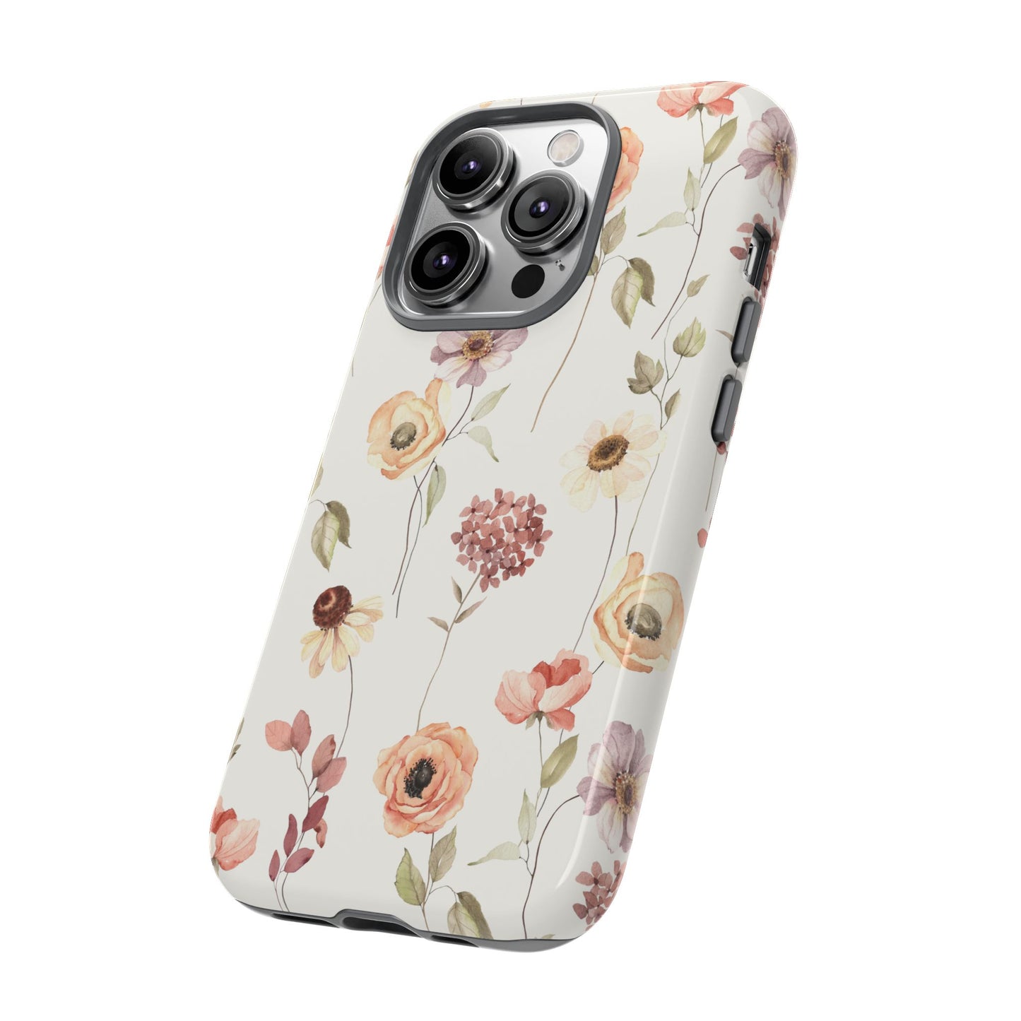 Floral Phone Case, Cute Flower Cover, Botanical Tough Case, Protective Smartphone Shell, Chic Floral Design, Trendy iPhone Case