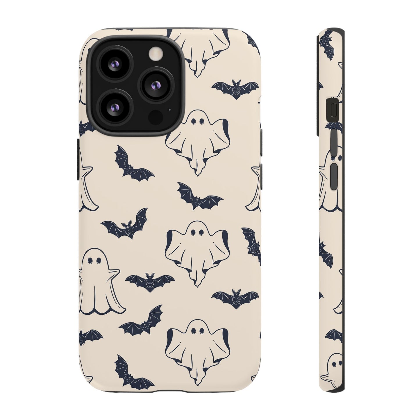 Halloween Phone Case, Ghosts and Bats, Cute Phone Cover, Spooky Accessories, Fall Decor, Gifts for Her, Halloween Party - MaisonThreadory