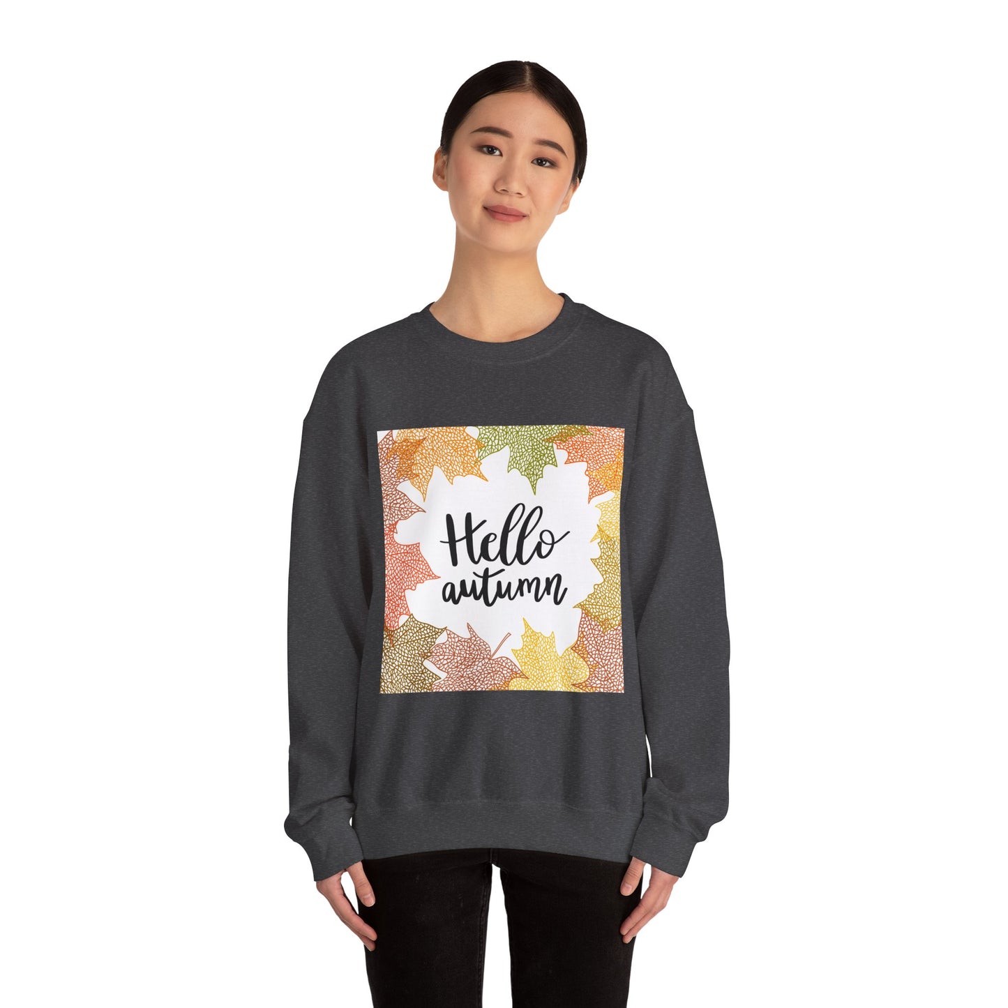 Autumn Vibes Crewneck Sweatshirt, Comfortable Fall Apparel, Unisex Sweater for Cozy Days, Perfect Gift for Fall Lovers, Hello Autumn Design