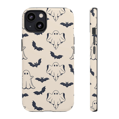 Halloween Phone Case, Ghosts and Bats, Cute Phone Cover, Spooky Accessories, Fall Decor, Gifts for Her, Halloween Party - MaisonThreadory