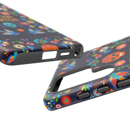 Colorful Dia de los Muertos Phone Case, Skull Design, Floral Phone Cover, Sugar Skull Accessories, Day of the Dead Gift