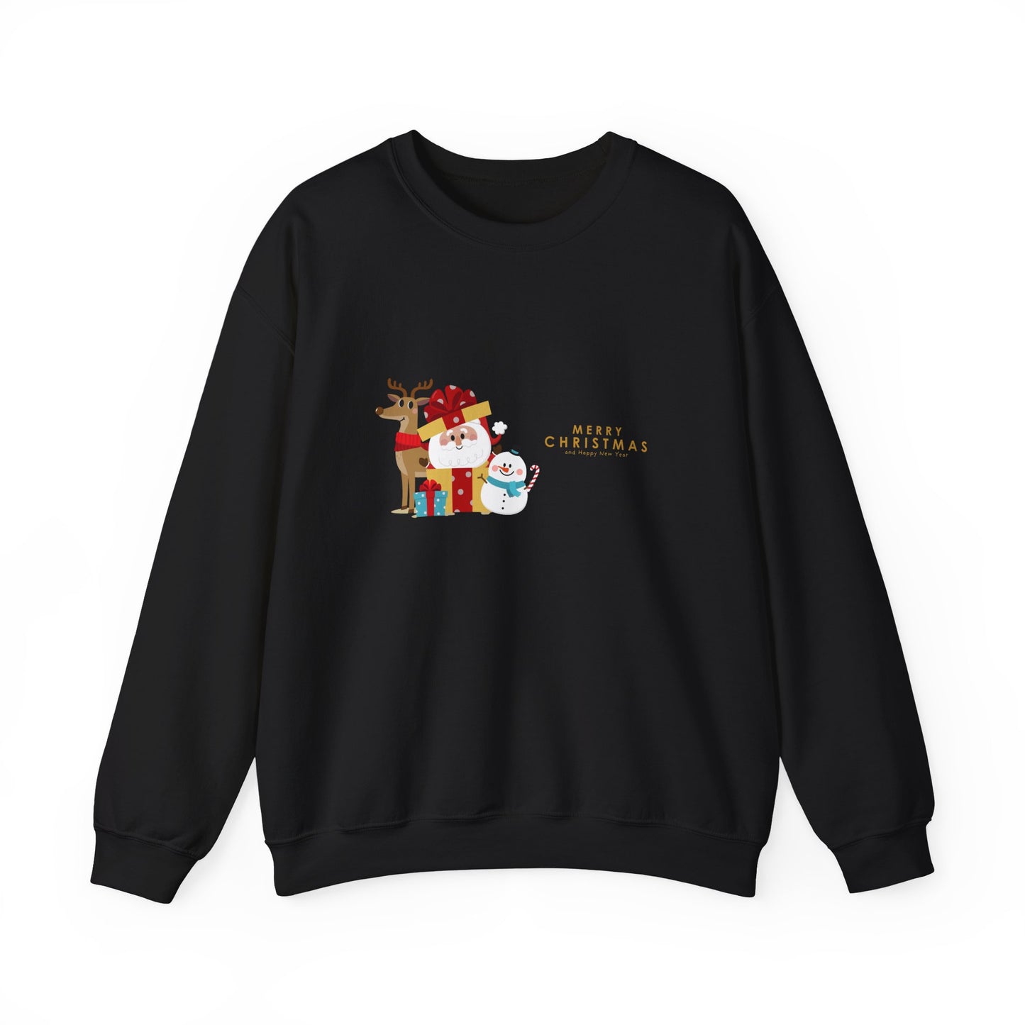 Christmas Snowman & Reindeer Crewneck Sweatshirt — Merry Christmas Holiday Sweater