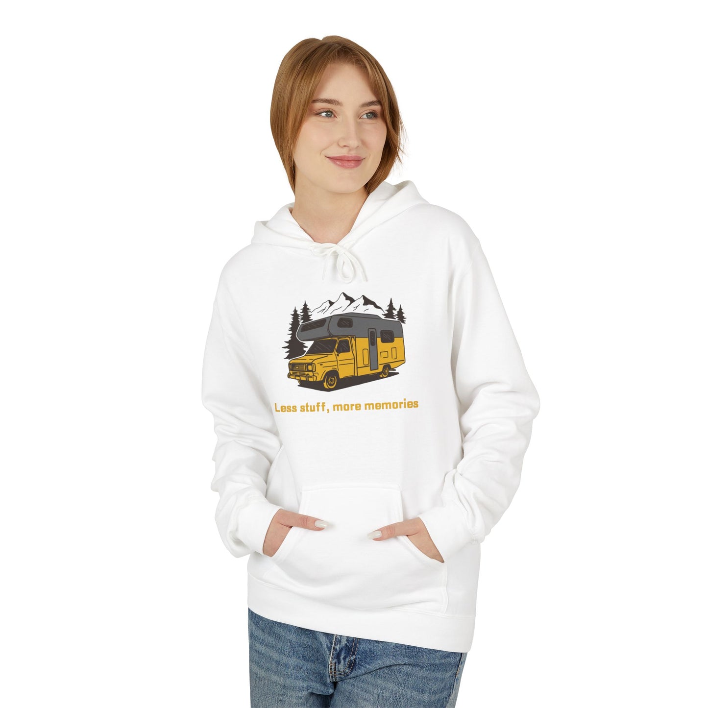 Adventure Awaits Fleece Hoodie | Cozy Travel Hoodie, Campfire Apparel, Unisex Gift, Outdoor Gear, Nature Lover Sweatshirt - MaisonThreadory