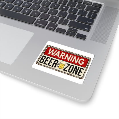 Warning Beer Zone Stickers | Fun Decals for Beer Lovers, Laptop Stickers, Bar Decor, Gift for Friends, Man Cave Accessories - MaisonThreadory