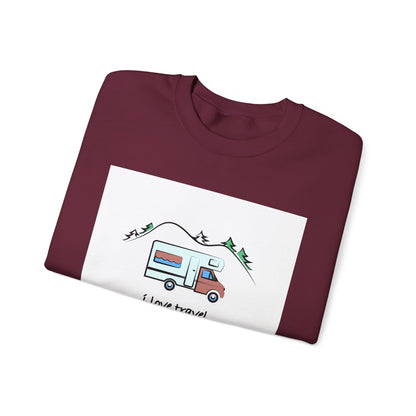 Travel Love Crewneck Sweatshirt | Cozy Adventure Apparel, Perfect for Travel Lovers, Gift Idea for Road Trips, Camping, and Wanderlust - MaisonThreadory