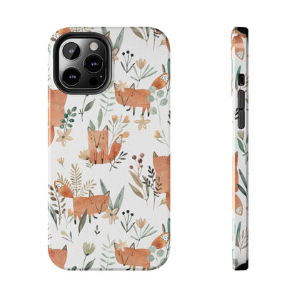 Floral Fox Phone Case, Tough Phone Cases for Nature Lovers, Cute Animal Phone Cover, Gift for Friends, Wildflower Design