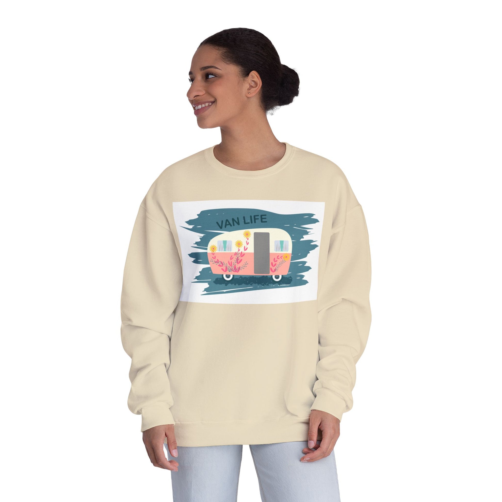 Van Life Sweatshirt, Cozy Crewneck for Adventure Lovers, Travel Apparel for Road Trips, Perfect Gift for Campers & Van Enthusiasts - MaisonThreadory