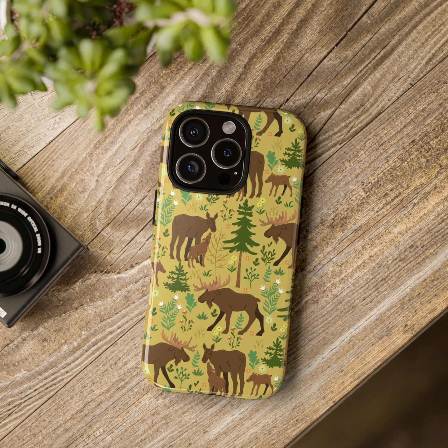 Moose Phone Case - Nature Lover's Accessory, Gifts for Outdoorsy Friends, Wildlife Decor, Eco-Friendly Cover, Forest Adventure Gear - MaisonThreadory