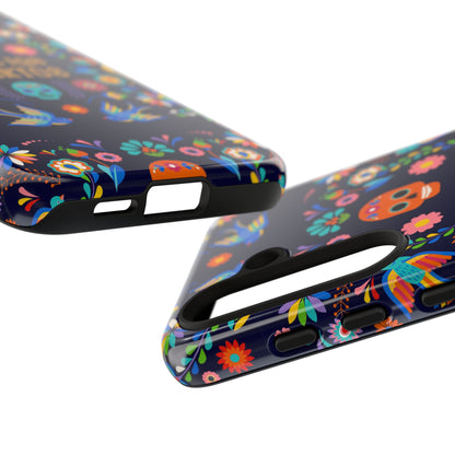 Colorful Dia de los Muertos Phone Case, Skull Design, Floral Phone Cover, Sugar Skull Accessories, Day of the Dead Gift