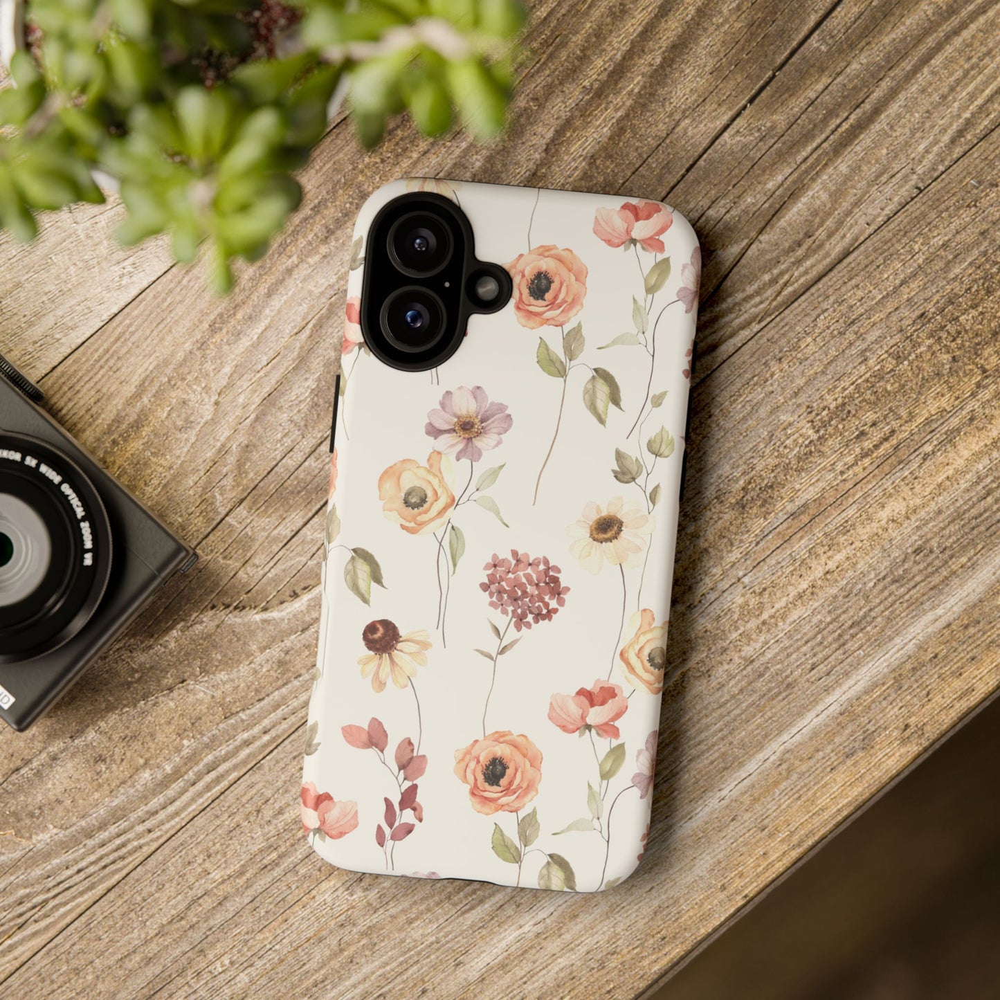 Floral Phone Case, Cute Flower Cover, Botanical Tough Case, Protective Smartphone Shell, Chic Floral Design, Trendy iPhone Case