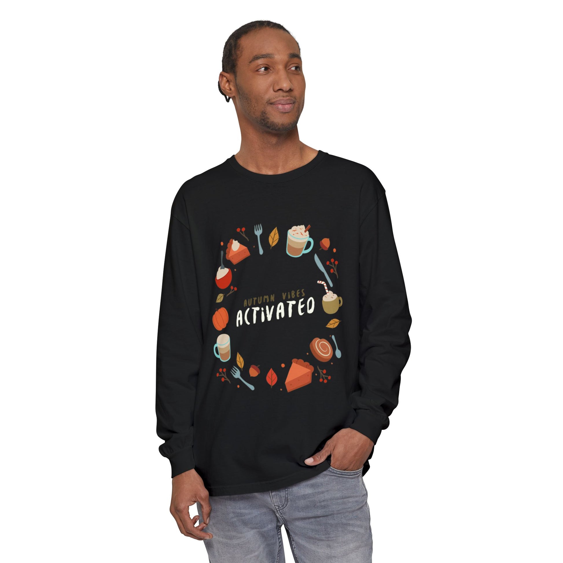 Autumn Vibes Long Sleeve T-Shirt, Cozy Fall Shirt, Unisex Fall Apparel, Thanksgiving Gift, Seasonal Fashion - MaisonThreadory