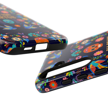 Colorful Dia de los Muertos Phone Case, Skull Design, Floral Phone Cover, Sugar Skull Accessories, Day of the Dead Gift