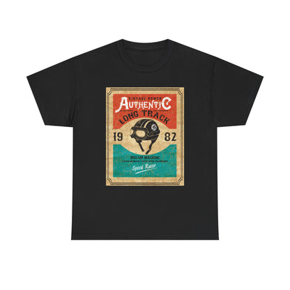 Vintage-Inspired Unisex Heavy Cotton Tee, Retro Graphic Tee, Authentic Long Track Shirt, Casual Vintage Wear, Gift for Racing Fans - MaisonThreadory