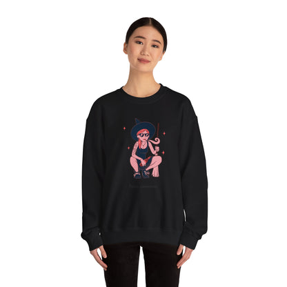 Witchy Vibes Crewneck Sweatshirt, Cozy Fashion, Unisex Sweatshirt, Gift for Her, Casual Wear, Halloween Apparel - MaisonThreadory