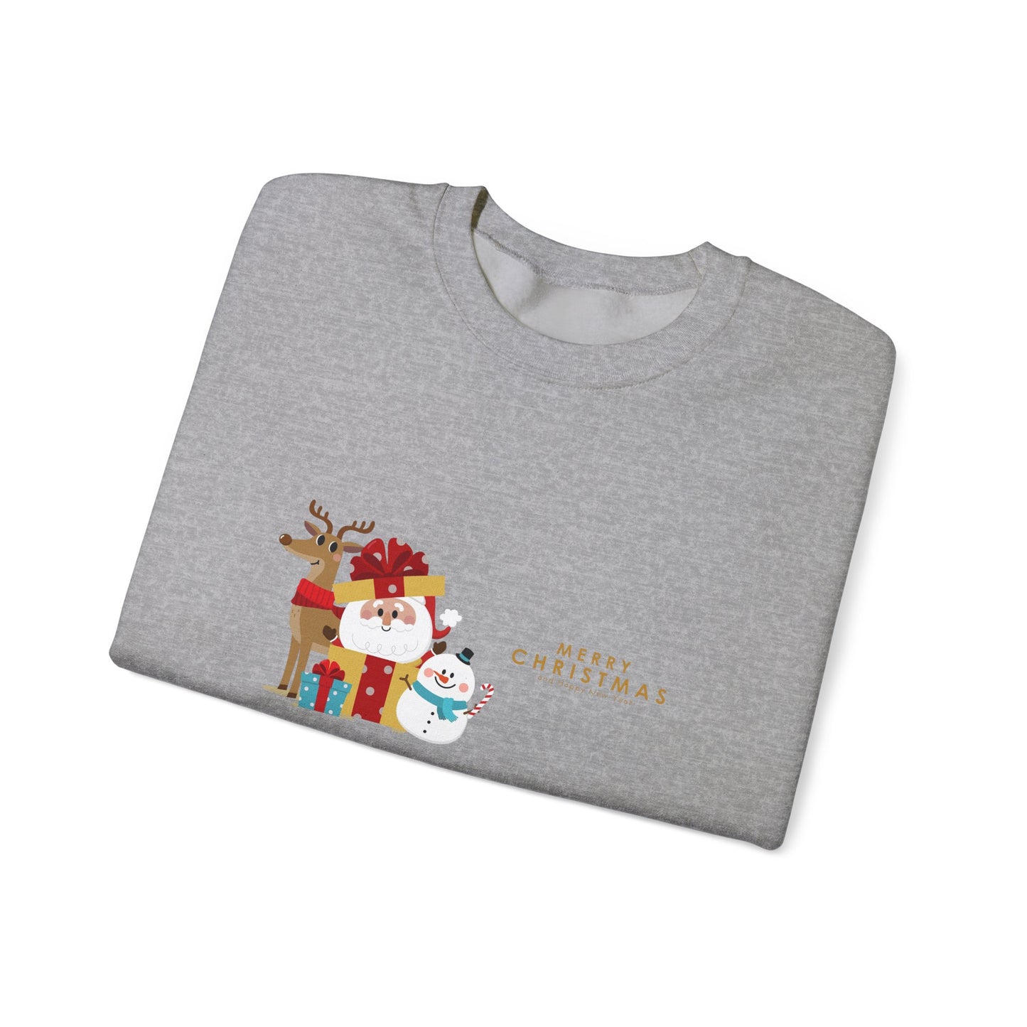 Christmas Snowman & Reindeer Crewneck Sweatshirt — Merry Christmas Holiday Sweater