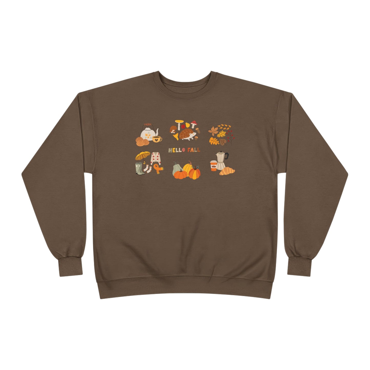 Cozy Fall Sweatshirt - Hello Fall Design, Unisex Fall Apparel, Eco-Friendly Sweater, Perfect for Autumn Celebrations, Gift for Nature Lovers - MaisonThreadory