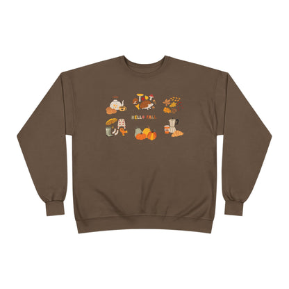 Cozy Fall Sweatshirt - Hello Fall Design, Unisex Fall Apparel, Eco-Friendly Sweater, Perfect for Autumn Celebrations, Gift for Nature Lovers - MaisonThreadory
