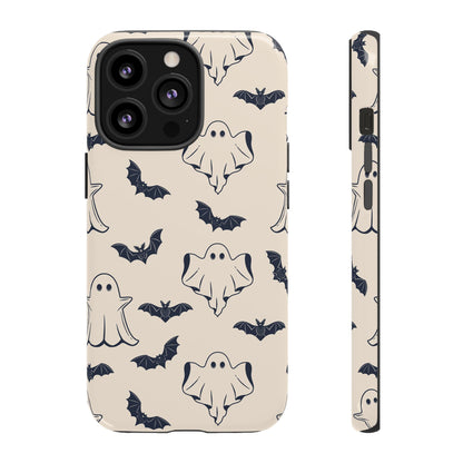 Halloween Phone Case, Ghosts and Bats, Cute Phone Cover, Spooky Accessories, Fall Decor, Gifts for Her, Halloween Party - MaisonThreadory