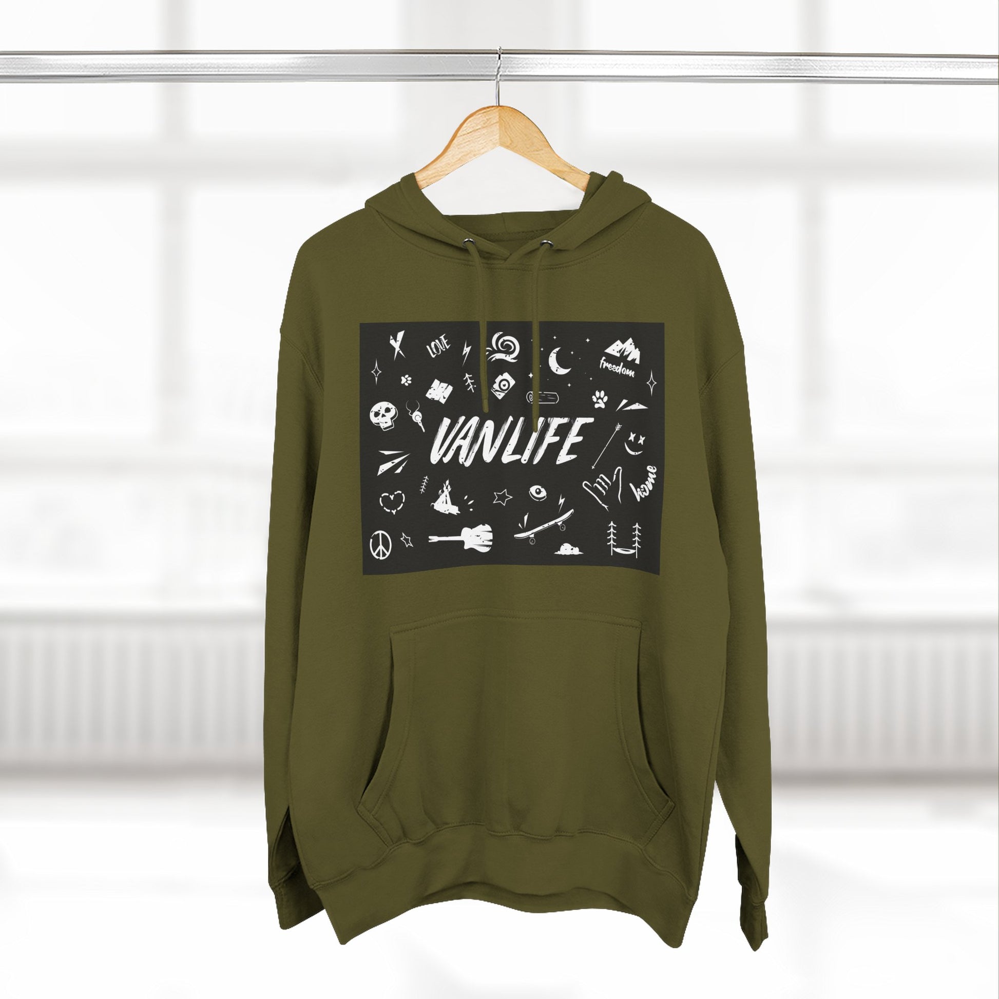 Vanlife Adventure Hoodie - Cozy Fleece Sweatshirt for Travel Lovers, Outdoor Enthusiasts, Camping, Road Trips, Gift for Explorer - MaisonThreadory