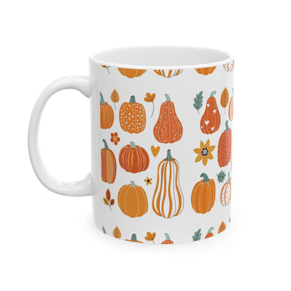 Autumn-Inspired Pumpkin Mug | Cozy Fall Ceramic Coffee Cup | Harvest Decor | Thanksgiving Gift | Pumpkin Spice Lover's Delight | 11oz, 15oz - MaisonThreadory