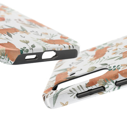 Floral Fox Phone Case, Tough Phone Cases for Nature Lovers, Cute Animal Phone Cover, Gift for Friends, Wildflower Design