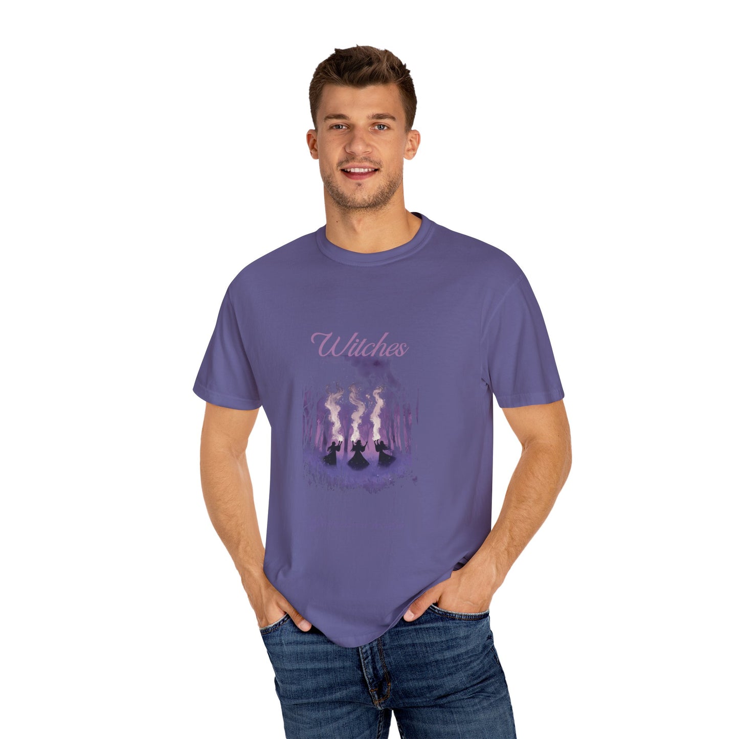 Witches Garment-Dyed T-Shirt | Mystical Apparel for Halloween, Witchy Vibes, Unique Gift, Casual Wear - MaisonThreadory