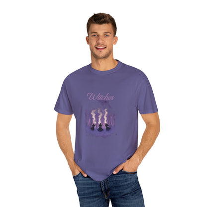 Witches Garment-Dyed T-Shirt | Mystical Apparel for Halloween, Witchy Vibes, Unique Gift, Casual Wear - MaisonThreadory