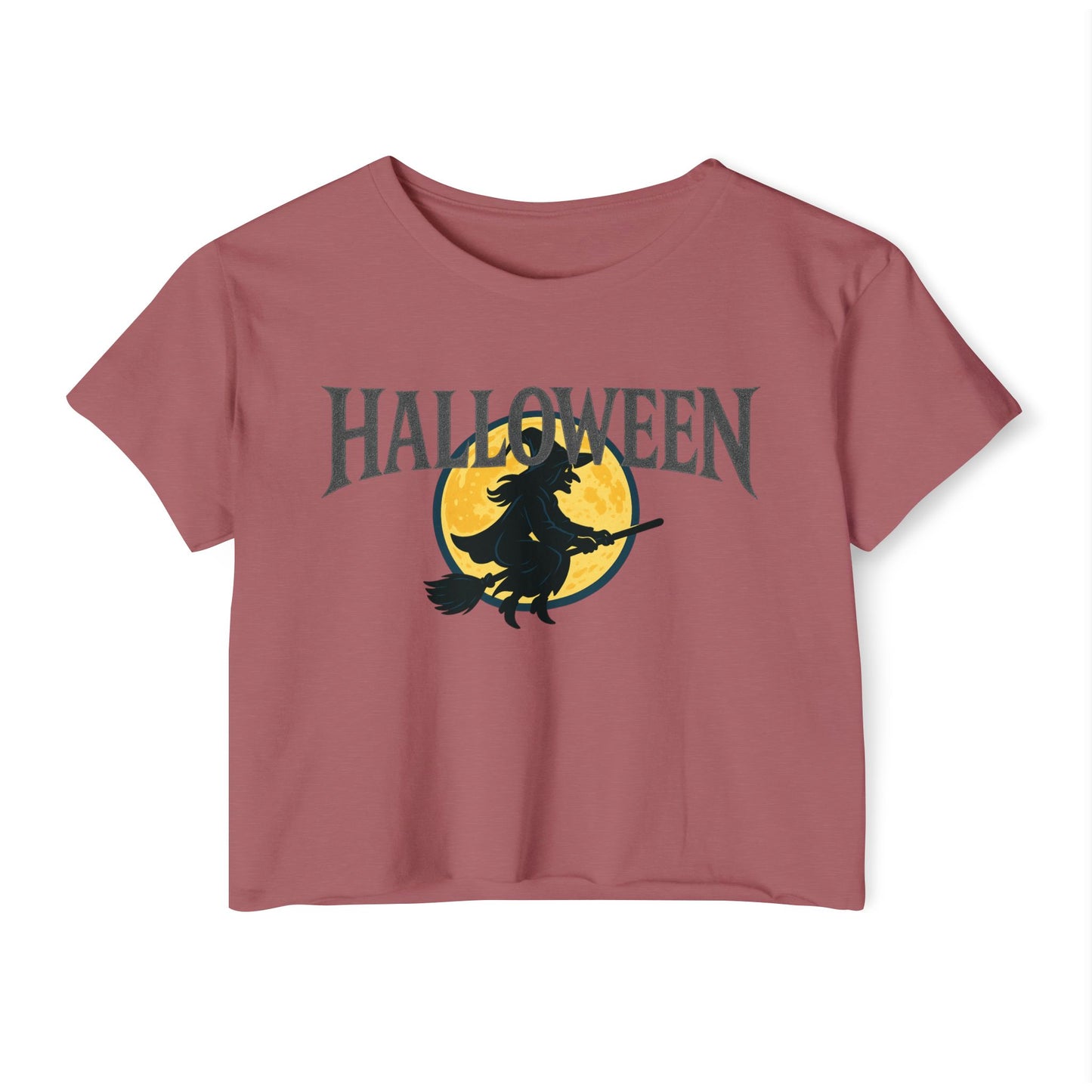 Halloween Witch Women's Festival Crop Top, Halloween Crop Tee, Witchy Outfit, Fall Fashion, Halloween Party Shirt, Cute Festival Clothing