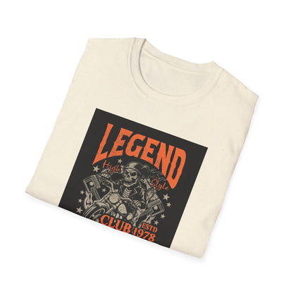 Legend Club Unisex Softstyle T-Shirt - Vintage Retro Graphic Tee, Men Women Hipster Fashion Top, Urban Streetwear, Music Festival Shirt,